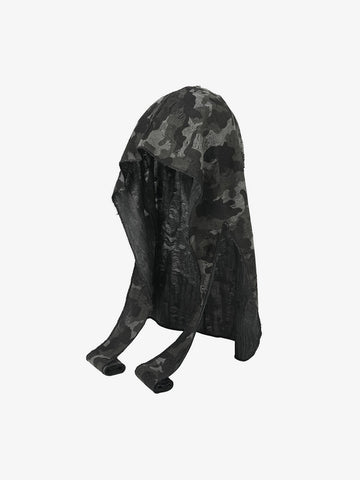 Dark Punk Camouflage Hooded Cape 