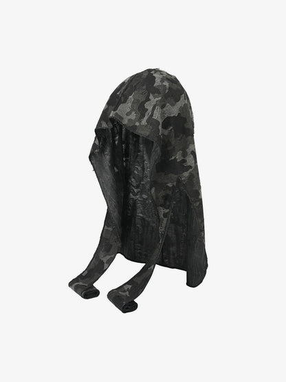 Dark Punk Camouflage Hooded Cape 
