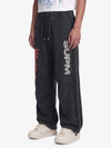 Ausgefranste Mottled Rivet Letter Print Baggy Jogginghose