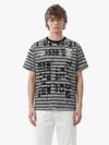 Grunge-Streifen-T-Shirt mit Used-Look-Grafik