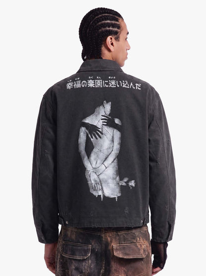 Vintage Washed Character Graphic Jacket 
