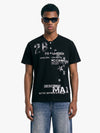Vintage Henley-T-Shirt mit Koordinatengrafik