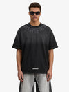 Verwaschenes Oversize-T-Shirt mit Retro-Farbverlauf und Buchstabendruck