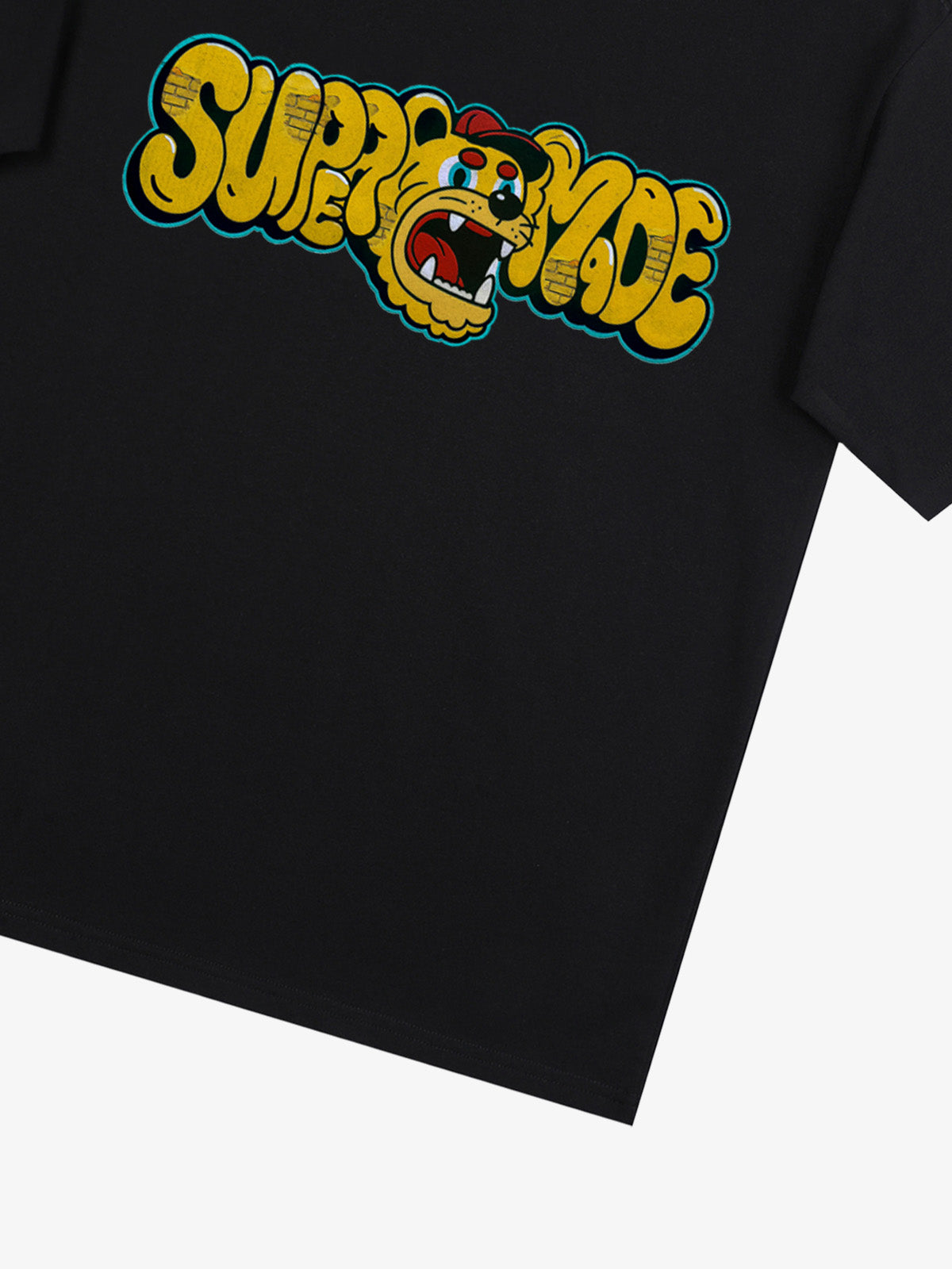 Street Graffiti Trendy Tiger Head Font T-Shirt 