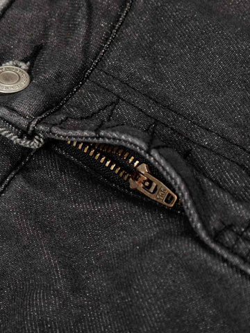 Vintage Washed Layered Waist Wide Leg Denim Jeans 