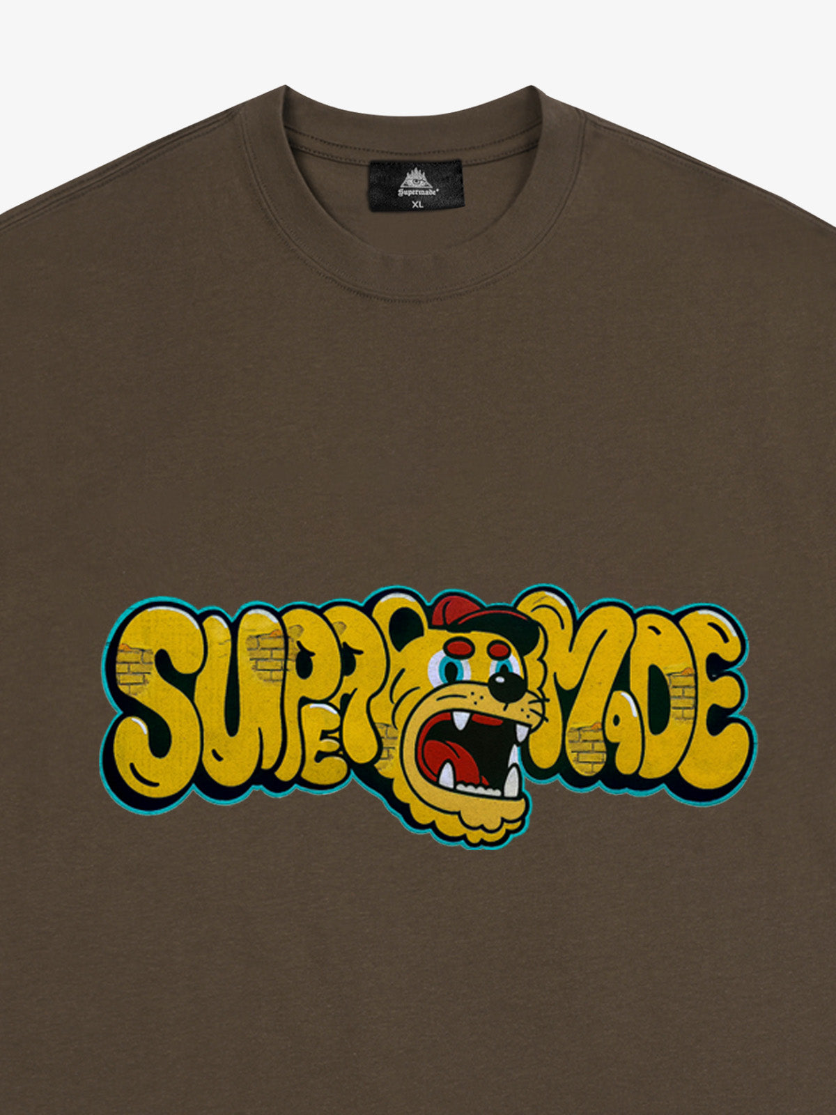 Street Graffiti Trendy Tiger Head Font T-Shirt 
