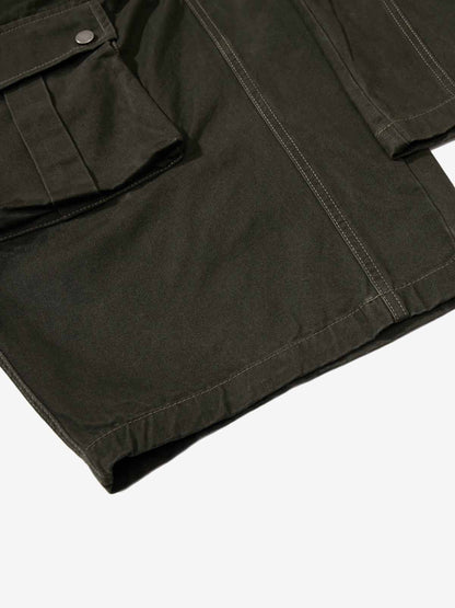 Draped Fabric Accessories Deconstructed Wide Leg Cargo Pants 