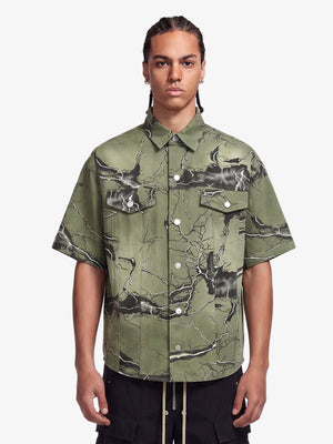 Lightning Storm Print Short Sleeve Shirt 