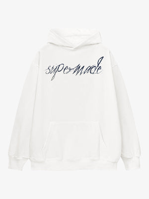 Metallic Script Letter Cross Graphic Hoodie 