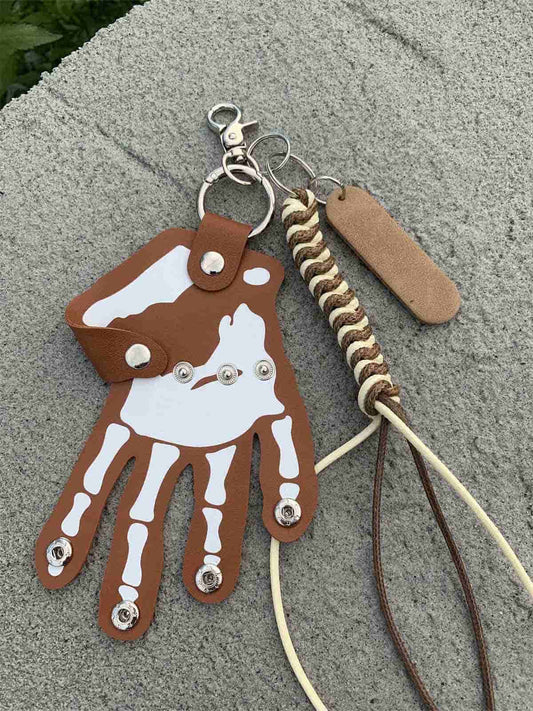 Punk-Totenkopf-Schlüsselanhänger, handgeflochten