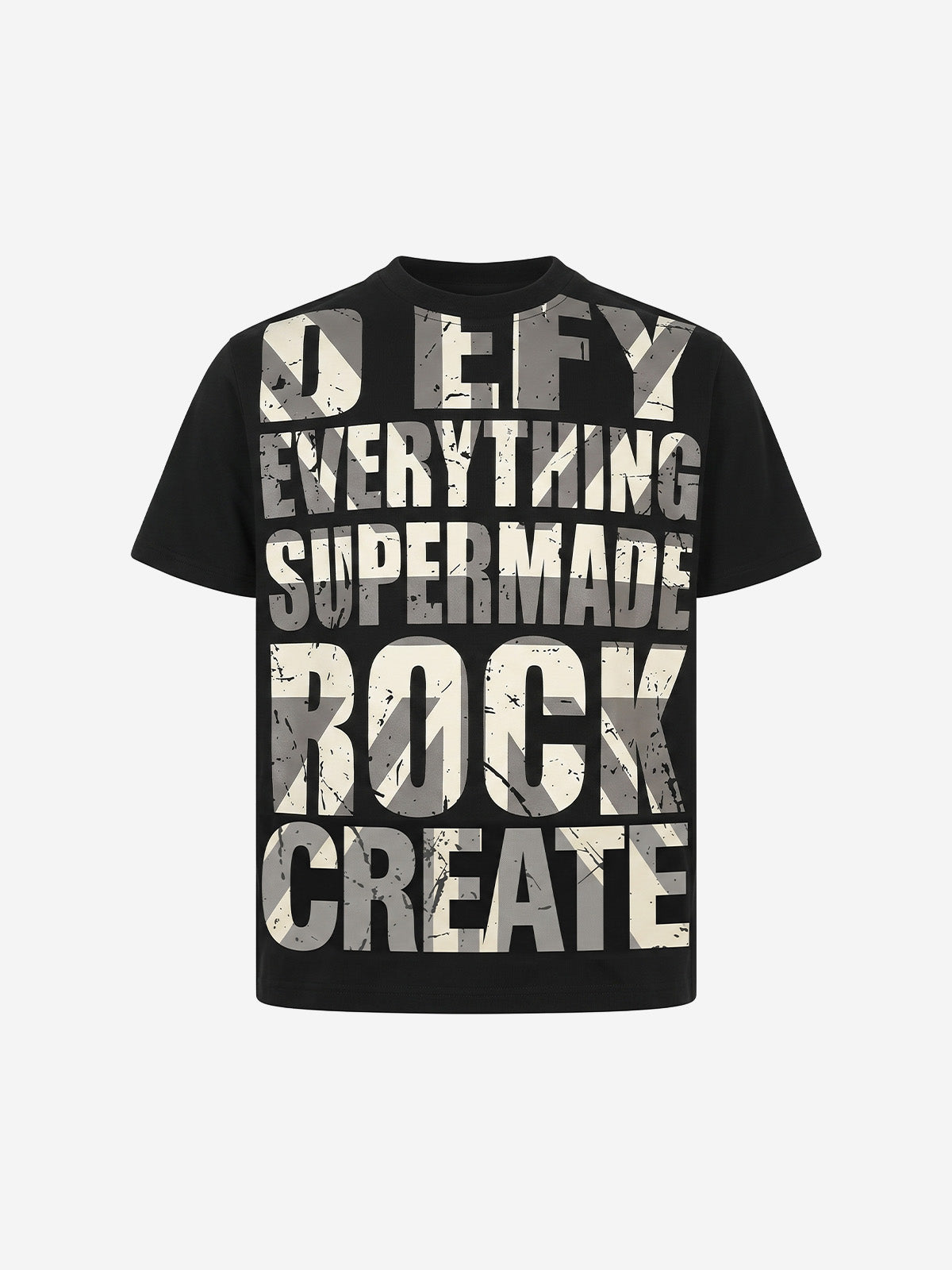 Oversize-T-Shirt mit Used-Look-Typografie im Rock-Stil