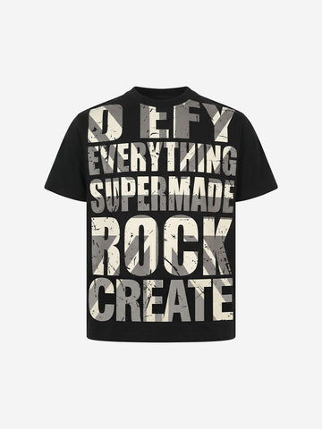 Oversize-T-Shirt mit Used-Look-Typografie im Rock-Stil