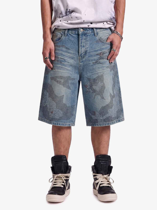 Bermuda-Shorts mit Bergmotiv