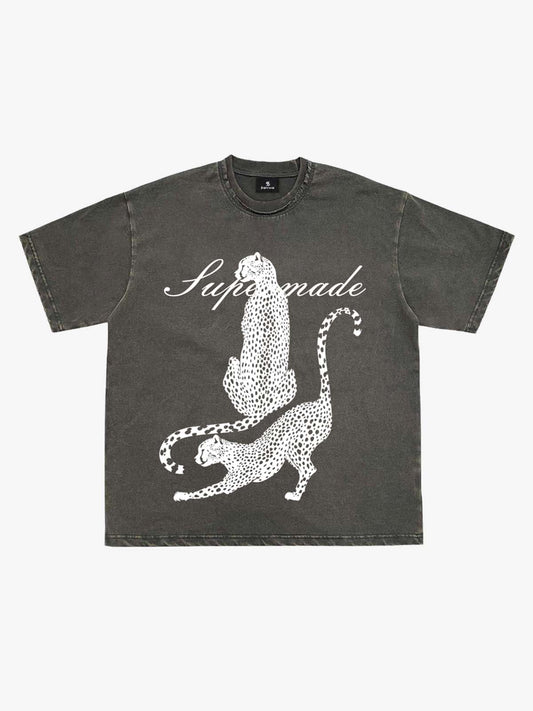 Vintage-T-Shirt mit Leopardenmuster