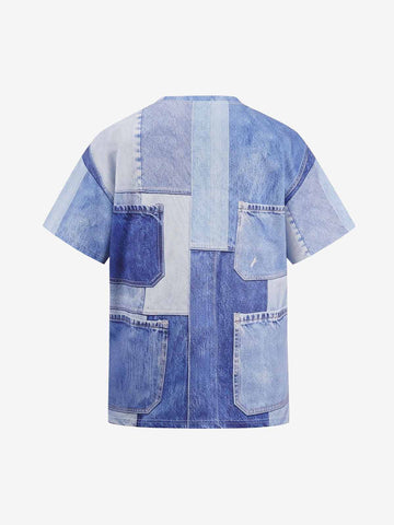 Denim Patchwork Oversized Tee