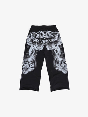 Baggy-Jogginghose mit dunklem Gothic-Muster