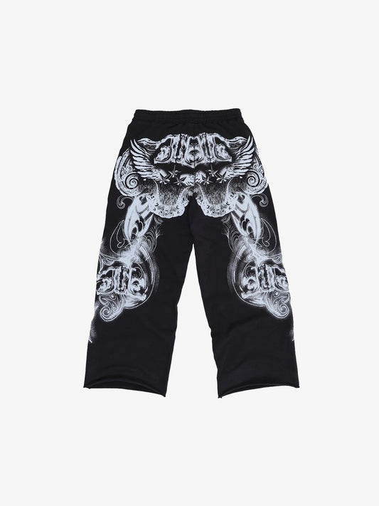 Baggy-Jogginghose mit dunklem Gothic-Muster