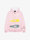 Detachable Hair Clip Decoration Zip Up Hoodie 