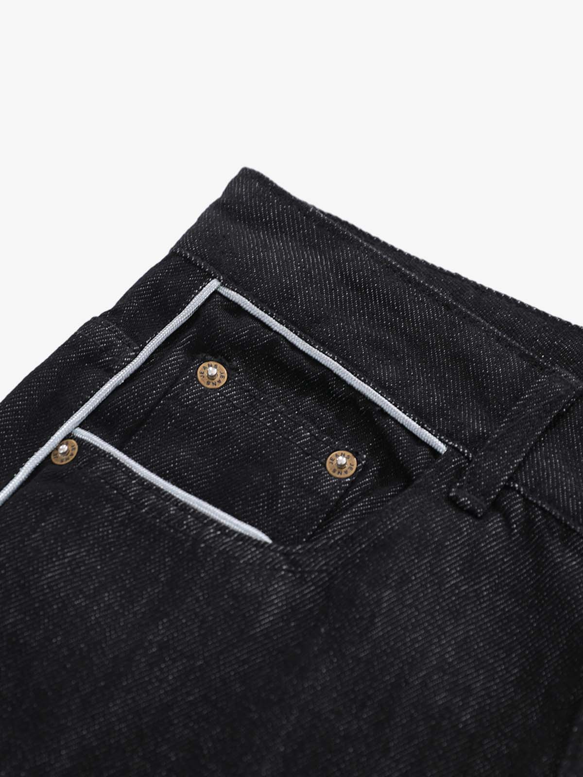 Vintage Contrast Trim Dark Wash Jeans 