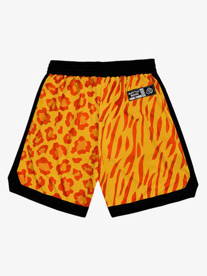 Moisture-Wicking Split Leopard Mixed Sport Shorts 
