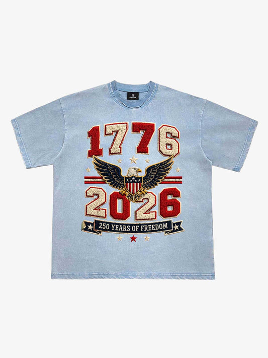 Vintage-T-Shirt mit Handtuchstickerei
