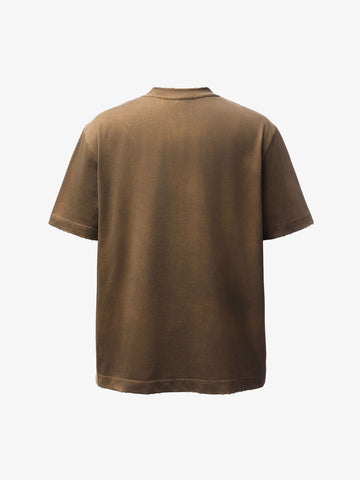 Camo Letter Patchwork Casual T-Shirt 