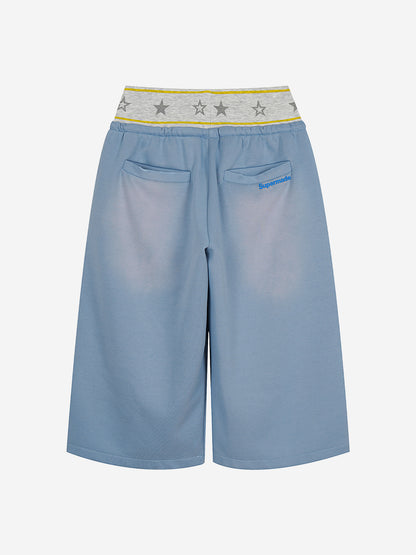 Shorts mit Sternenbund, weitem Bein und Kordelzug