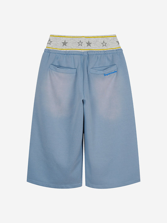 Shorts mit Sternenbund, weitem Bein und Kordelzug