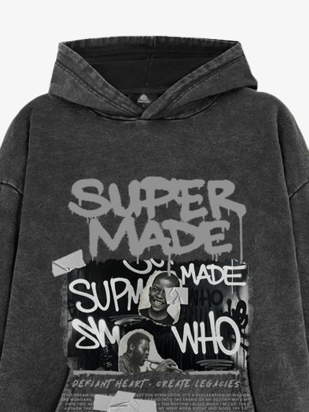 Trendy Retro Graffiti Character Hoodie 