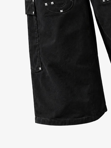 Studded Appliqué Cargo Shorts