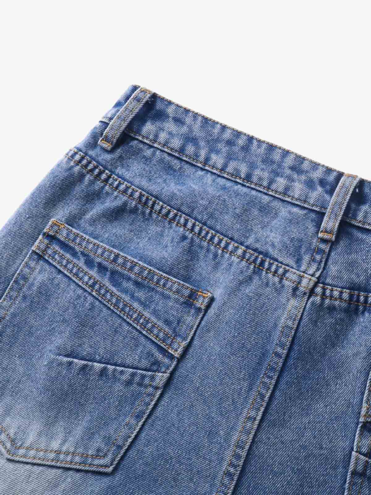 Y2K Faded Stacked Denim Jeans