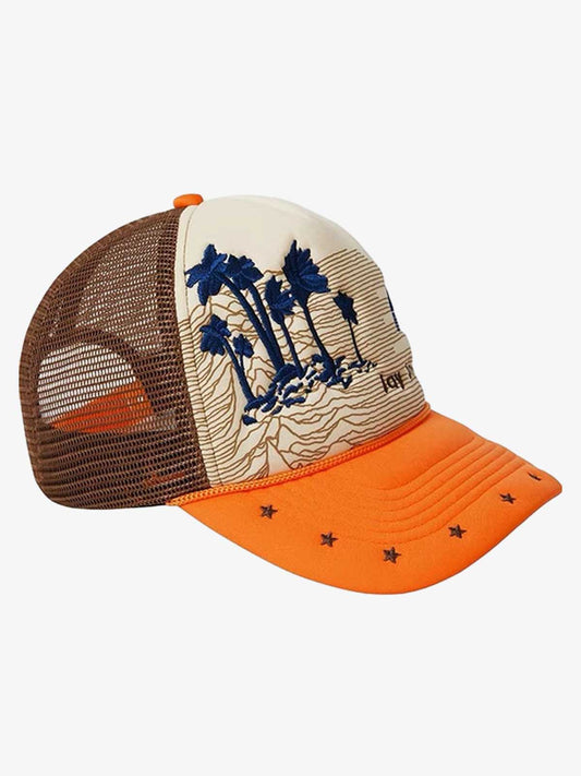 Trucker-Mesh-Kappe mit Palmenmuster