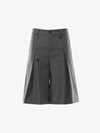 Pinstripe Double-Breasted Pleated Shorts 