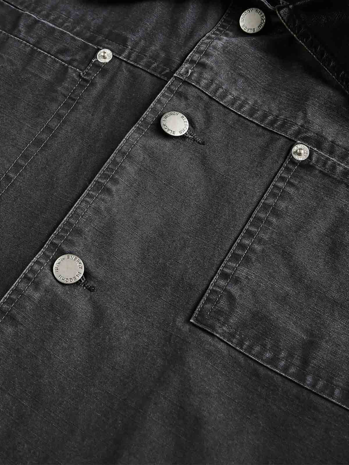 Clean Cut Leather Contrast Collar Pocket Jacket 