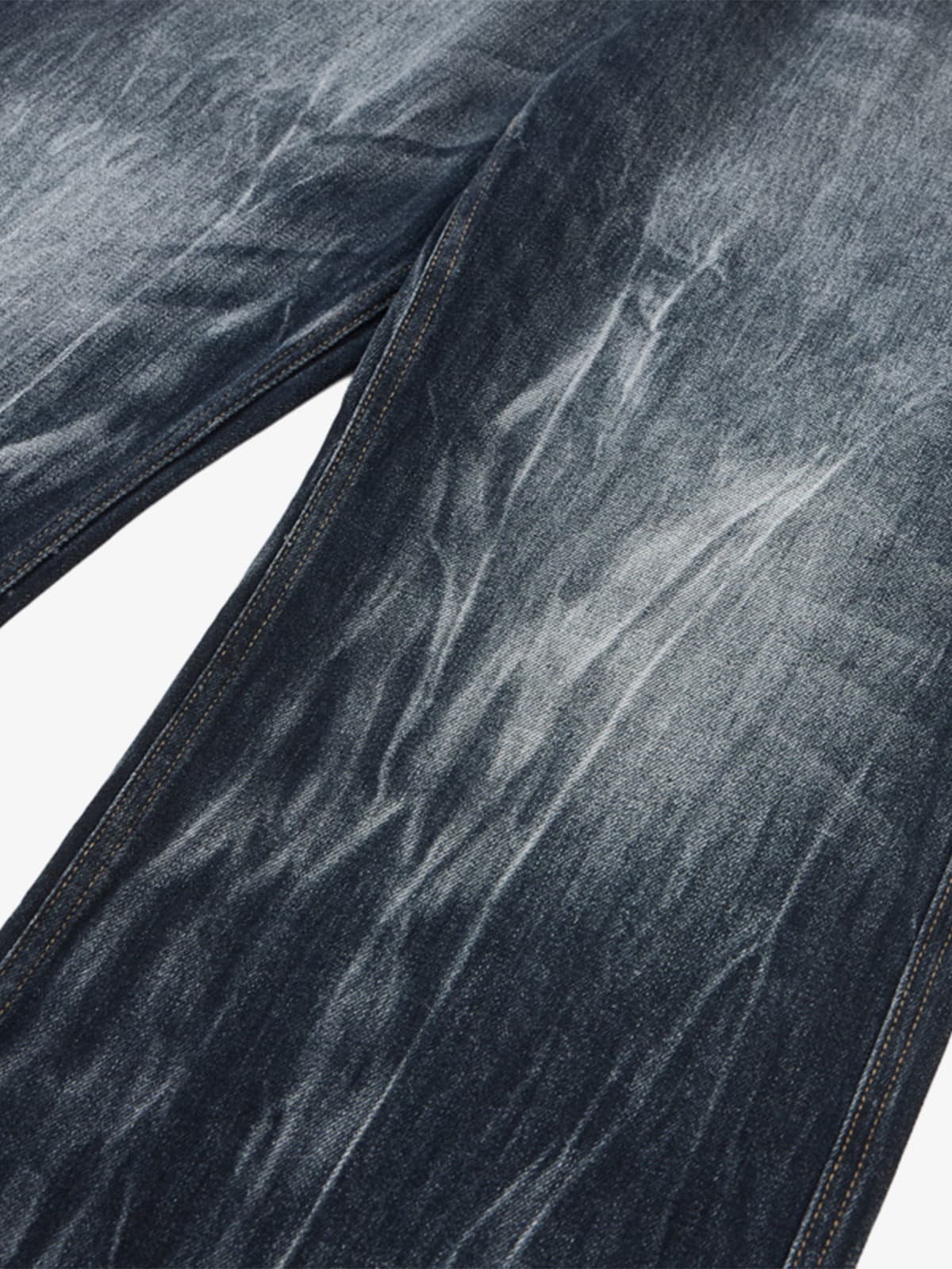 Vintage Distressed Wash Wide Leg Jeans 