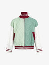 Retro Contrast Color High Neck Knitted Cardigan Sweater 