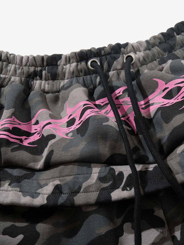 Y2K Camo Pink Print Barrel Sweatpants
