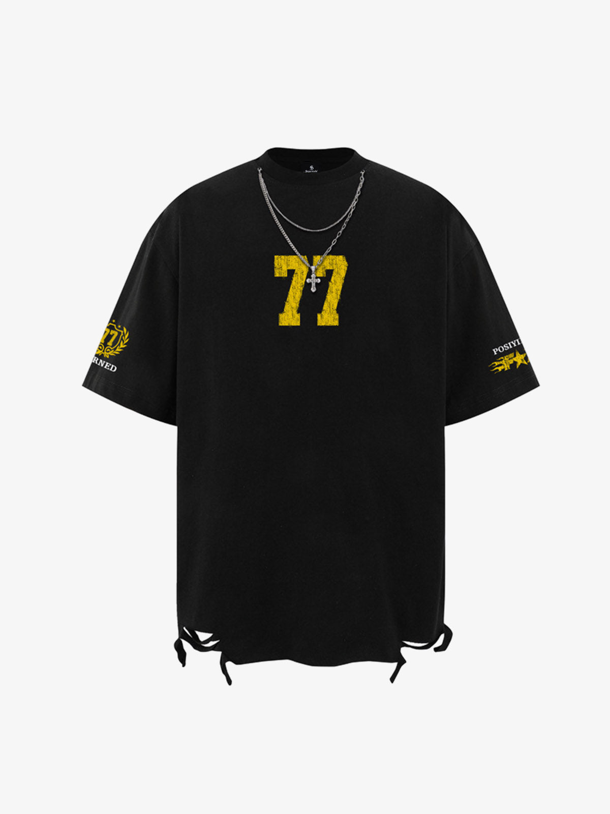 Detachable Chain Necklace Casual T-Shirt 