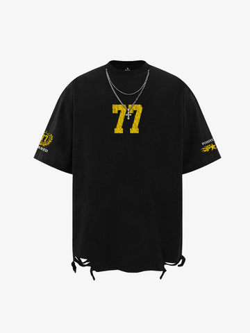 Detachable Chain Necklace Casual T-Shirt 