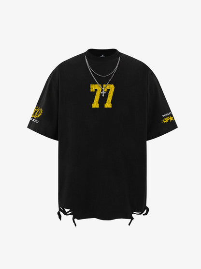 Detachable Chain Necklace Casual T-Shirt 