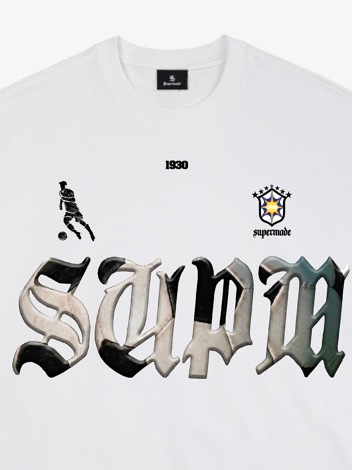 Gothic "SUPM" Soccer Graphic T-Shirt 