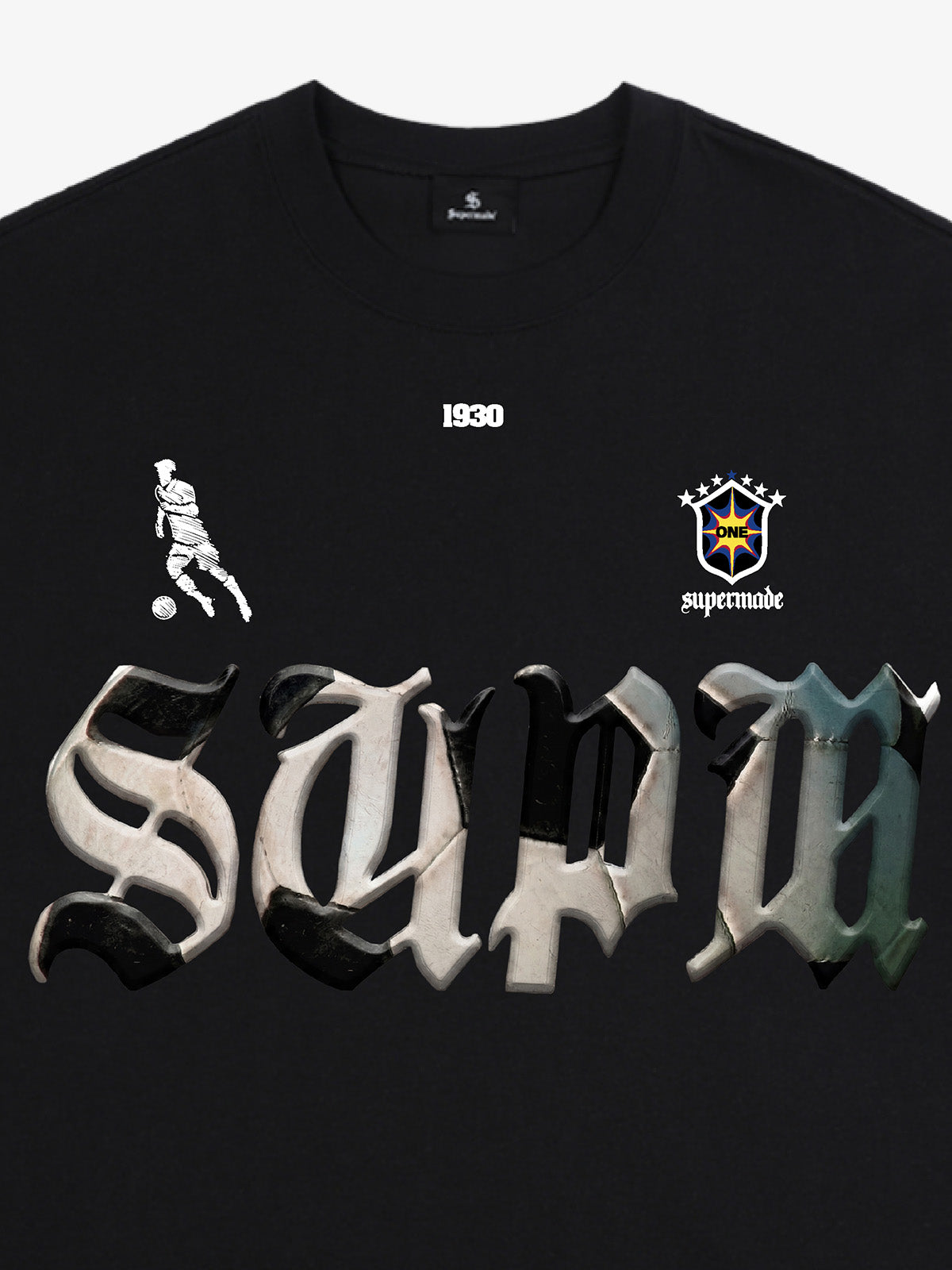 Gothic "SUPM" Soccer Graphic T-Shirt 