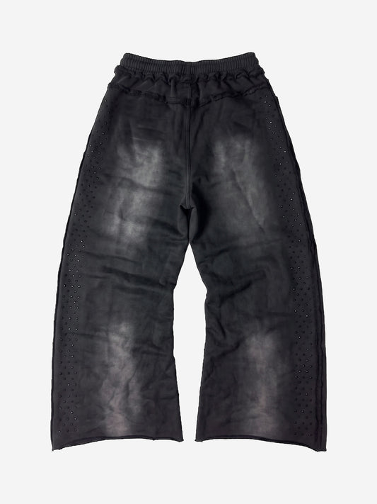 Jogginghose mit Used-Look und Strassbesatz