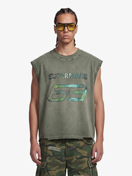 Vintage Washed 63 Graphic Sleeveless T-Shirt 