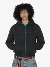 Rivet Detail Fleece Zip Up Hoodie 
