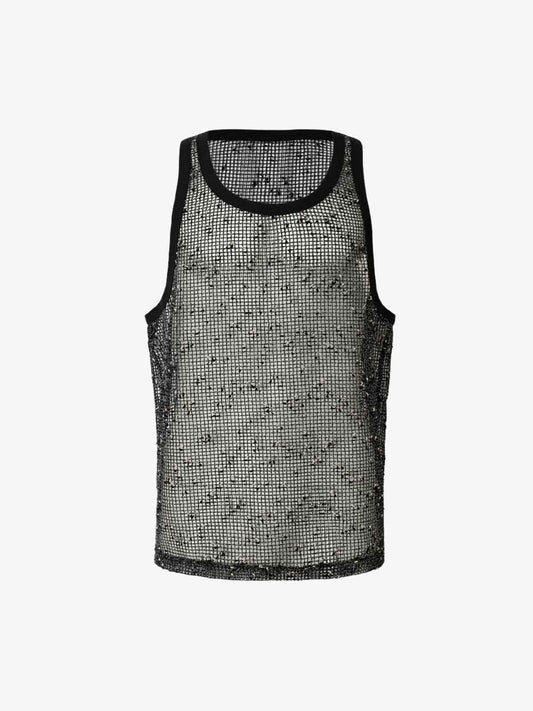 Open-Knit Mesh Layering Tank 