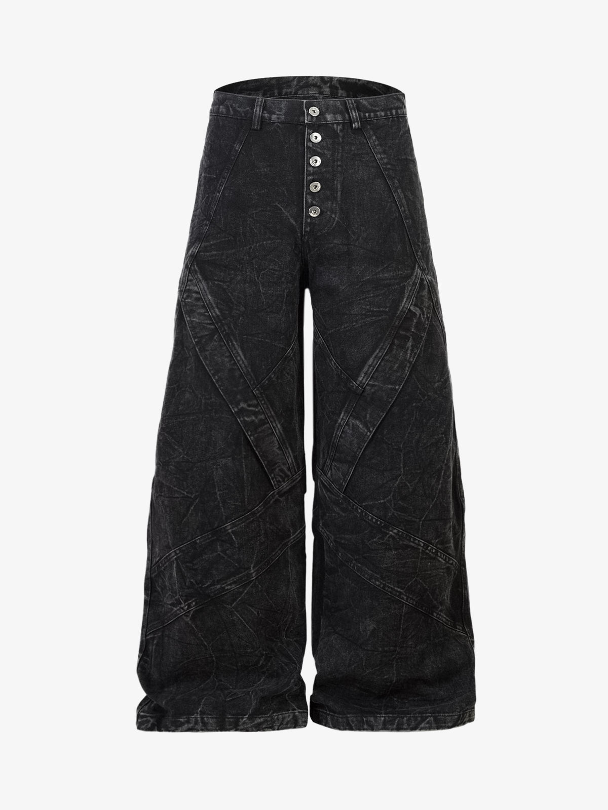 High Street Functional Structured Design Tie-Dye Baggy Jeans 