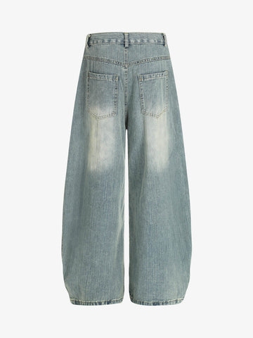 Washed Slub Machete Dye Jeans 