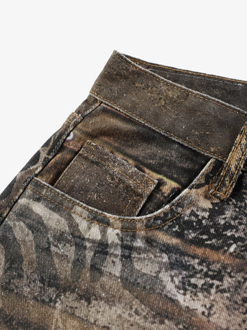 Jeans im Camouflage-Look – High-Rise Relaxed Fit Hose