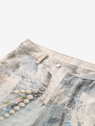Jewelry Graphic Flared Pants 